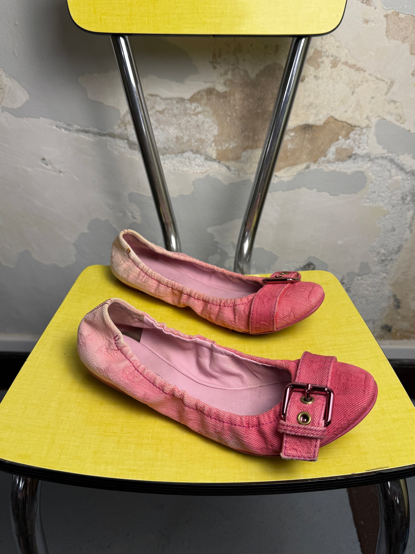 Louis Vuitton Denim Ballet Flats Pink - 38