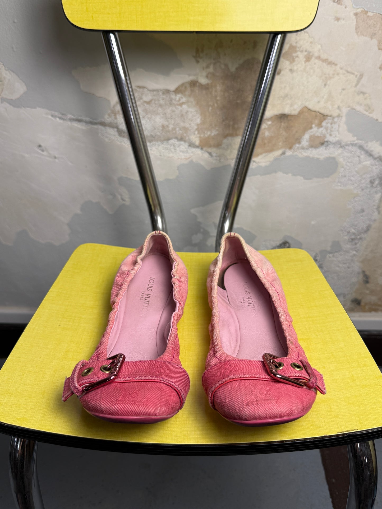 Louis Vuitton Denim Ballet Flats Pink - 38