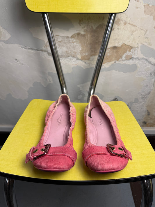 Louis Vuitton Denim Ballet Flats Pink - 38