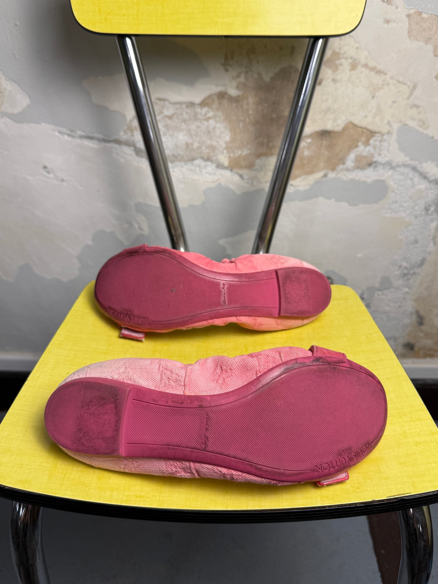 Louis Vuitton Denim Ballet Flats Pink - 38