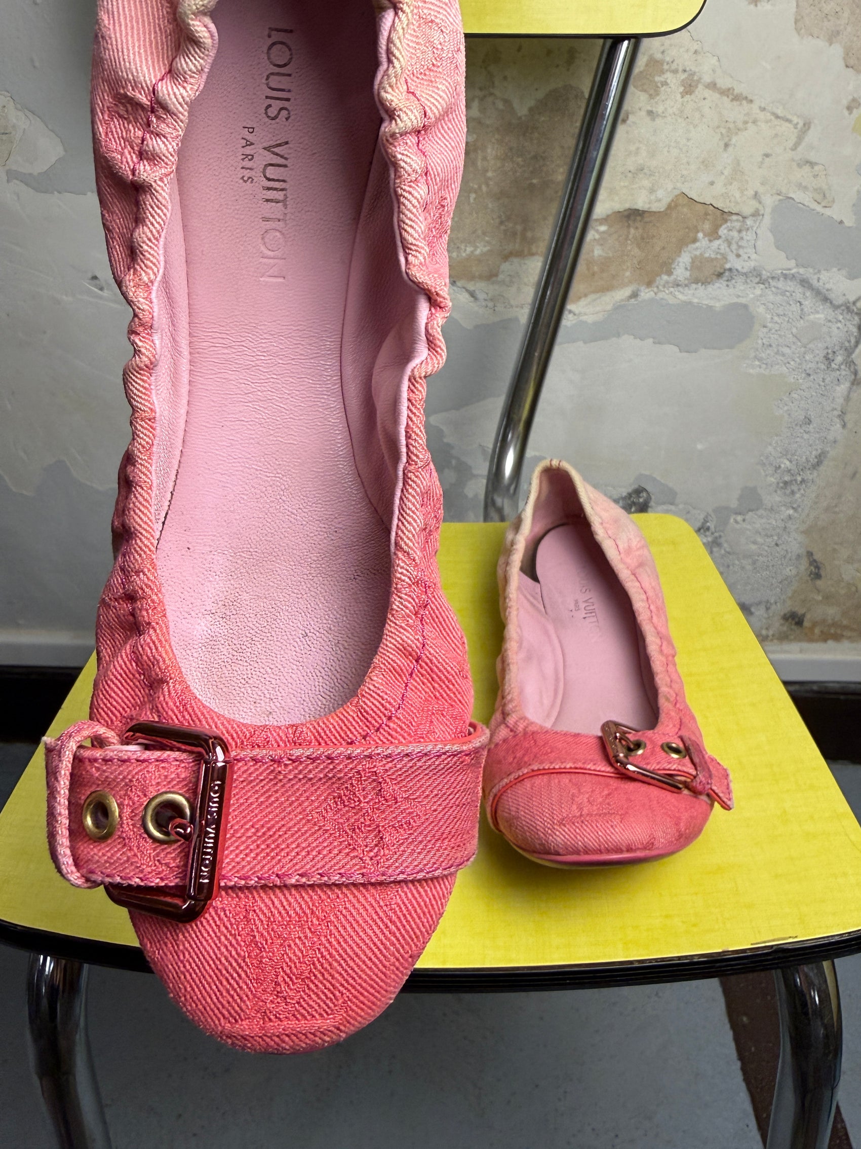 Louis Vuitton Denim Ballet Flats Pink - 38