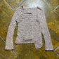 Patrice Breal Knitted Summer Sweatshirt Beige Pink 2000s y2k - S