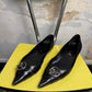 Vintage 2000s Dior by John Galliano Cursive Logo Pointed Toe Flats Black Y2k - 37