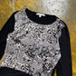 Jacqueline Riu Long Sleeve Top Black White 2000s y2k - S