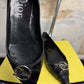 Vintage 2000s Dior by John Galliano Cursive Logo Pointed Toe Flats Black Y2k - 37
