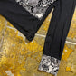 Jacqueline Riu Long Sleeve Top Black White 2000s y2k - S