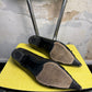 Vintage 2000s Dior by John Galliano Cursive Logo Pointed Toe Flats Black Y2k - 37