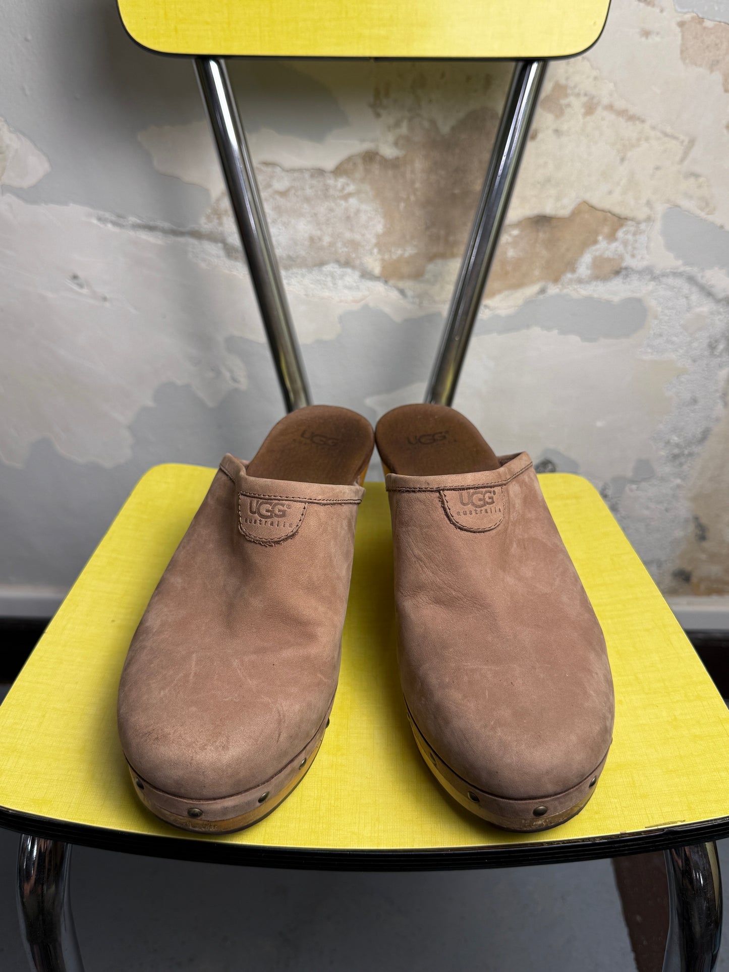 2000s UGG Australia Abbie Clog Suede Leather Brown - 39