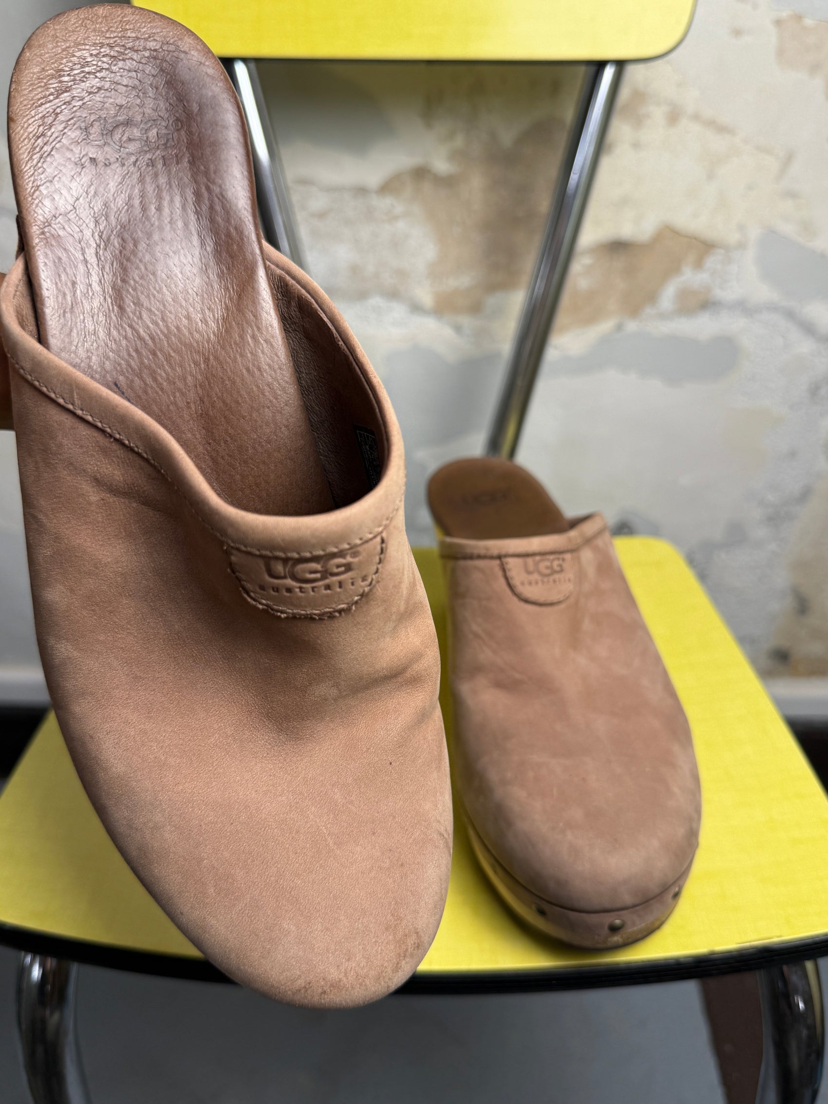 2000s UGG Australia Abbie Clog Suede Leather Brown - 39