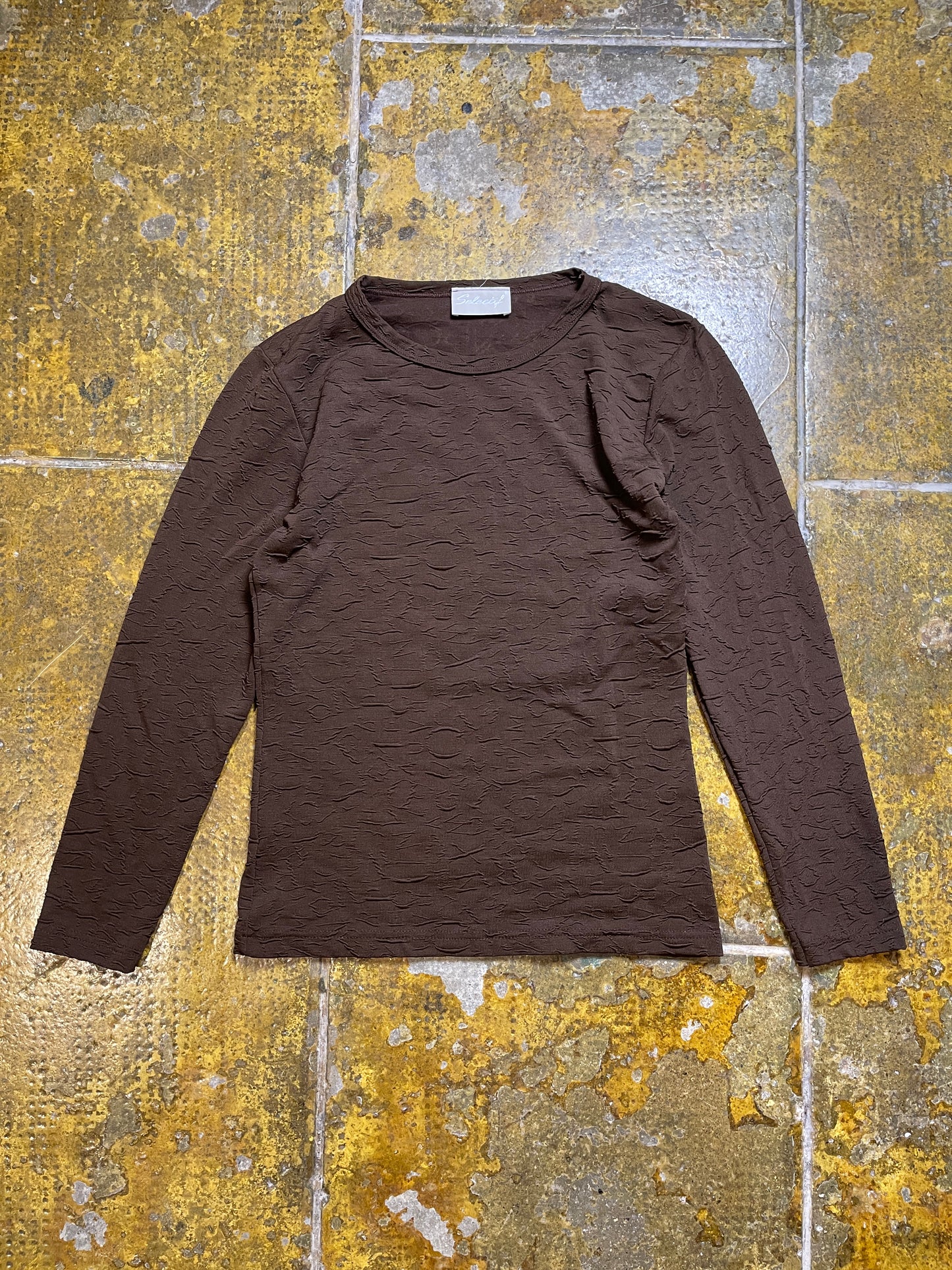 Selektiv Long Sleeve Top Brown 2000s y2k - M