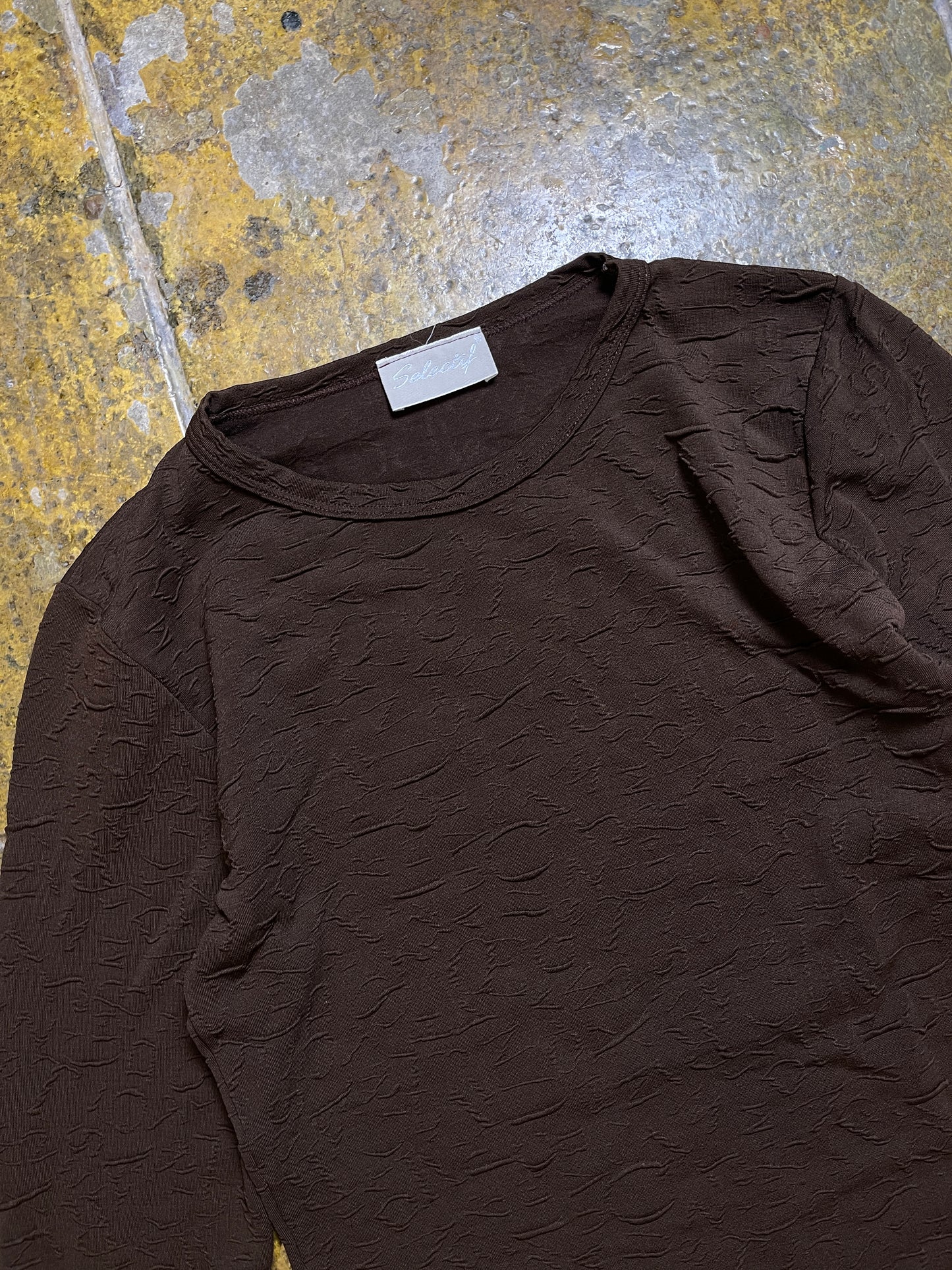 Selektiv Long Sleeve Top Brown 2000s y2k - M