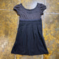 Cop Copine Short Sleeve Summer Dress Khaki Black 2000s y2k - M
