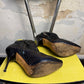 Y2k Alexander McQueen Iridescent Python Platform Heels Night Blue/Purple - 36