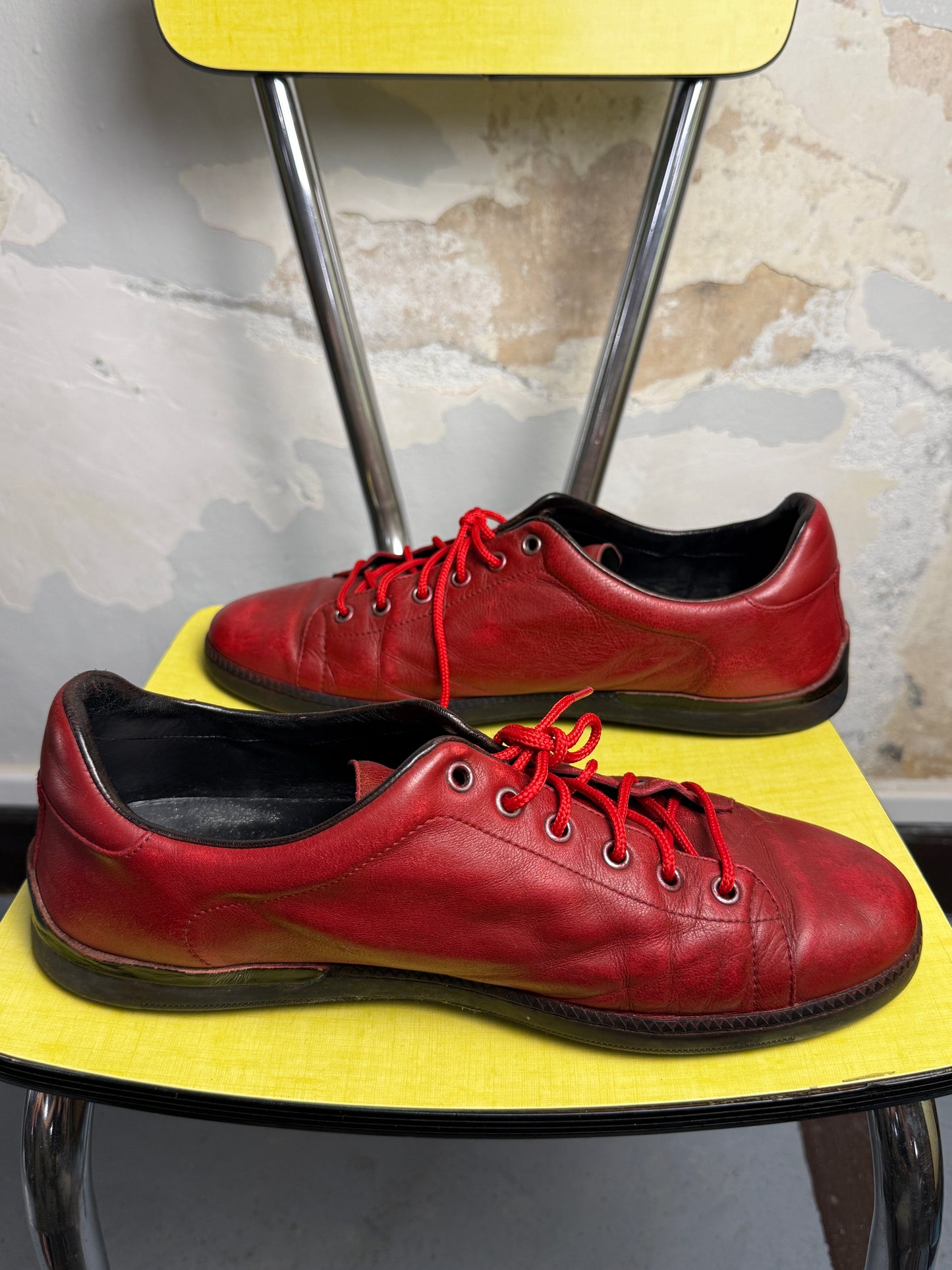 Gucci Miro Soft Leather Low Sneakers Red - 42
