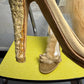 Christian Dior by John Galliano Fall/Winter 2000 Archive Mink Fur Satin T-Strap Heels - 35