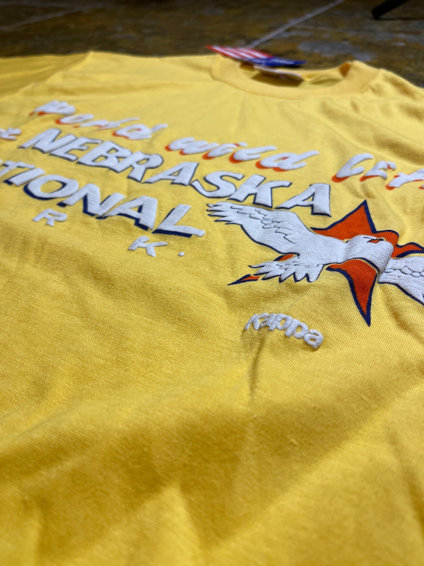 Vintage Kappa Sport Nebraska National Park 1980s Yellow Deadstock - S/M