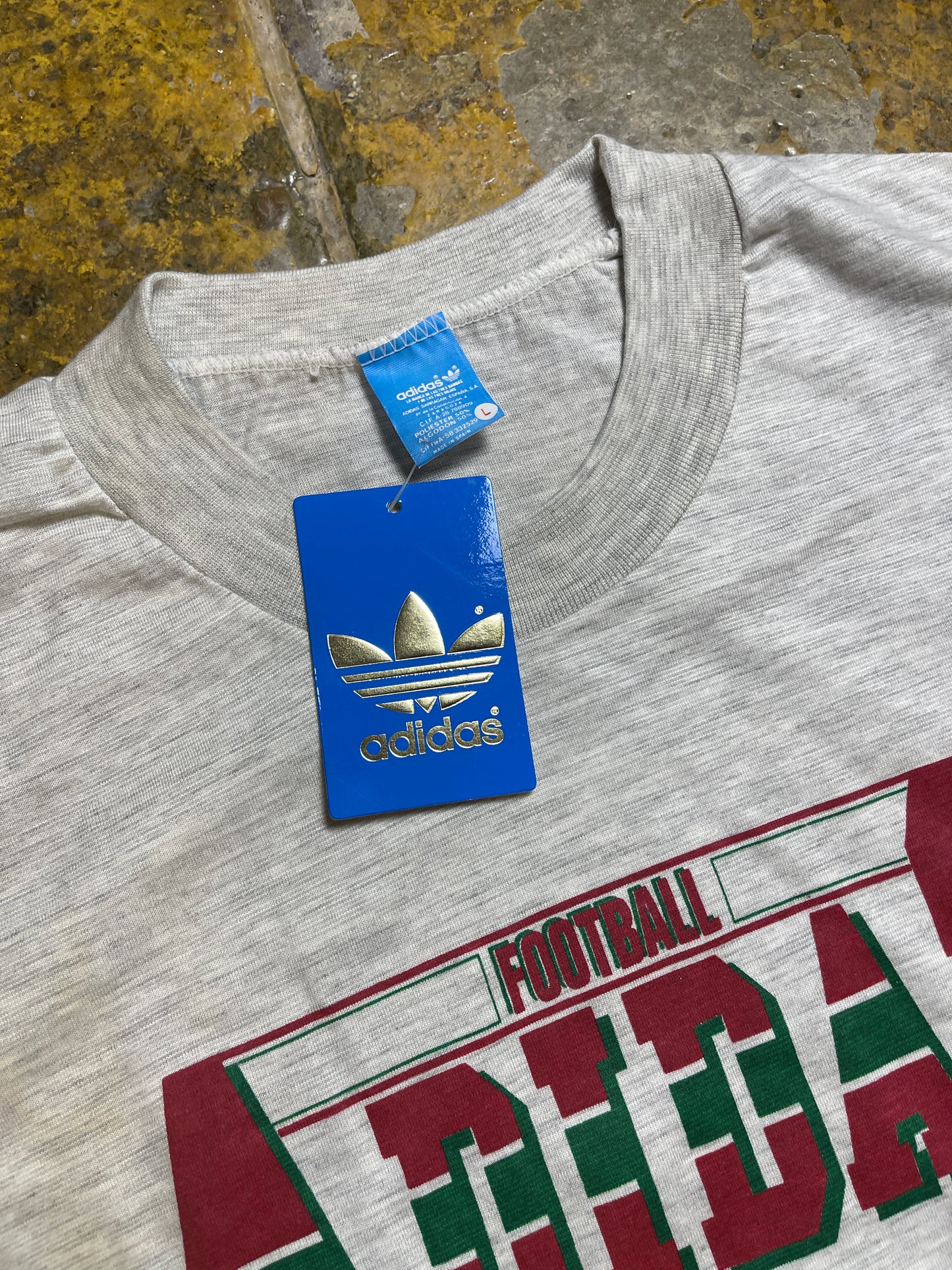 Vintage Adidas Super Bowl T-Shirt 1980s Gray Deadstock - L