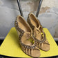 2000s Giuseppe Zanotti Jeweled T-Strap Cage Sandal Cream Gold - 36