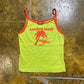 S.Oliver Sleeveless Top Green Orange 2000s y2k - XS