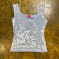 Jennyfer Sleeveless Velur Top Baby Blue 2000s y2k - XS