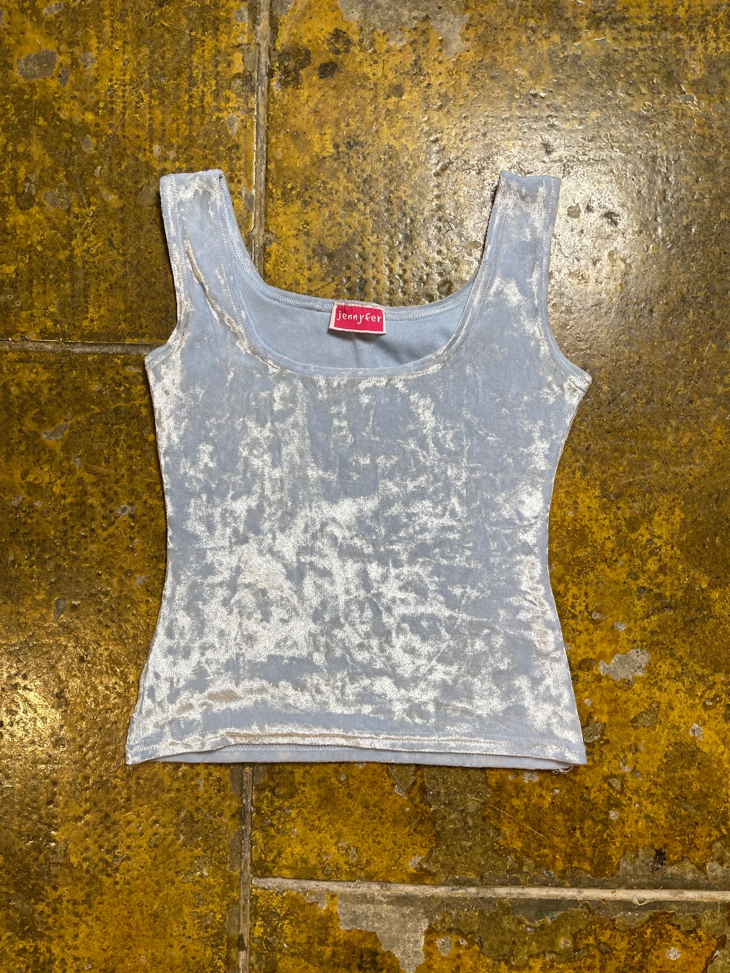 Jennyfer Sleeveless Velur Top Baby Blue 2000s y2k - XS