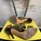 Y2k Giuseppe Zanotti Studded Canvas Strappy Sandals Khaki Green - 38