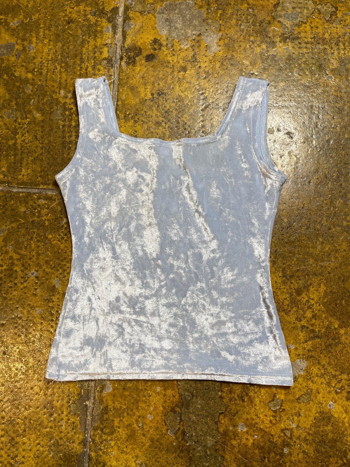 Jennyfer Sleeveless Velur Top Baby Blue 2000s y2k - XS