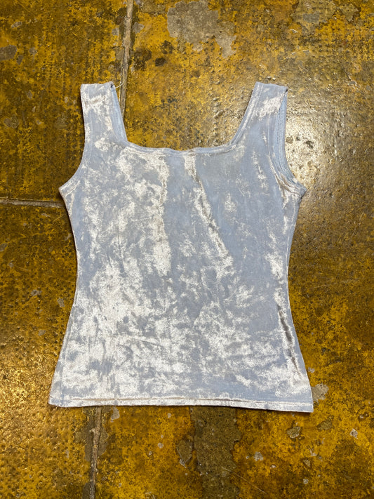 Jennyfer Sleeveless Velur Top Baby Blue 2000s y2k - XS