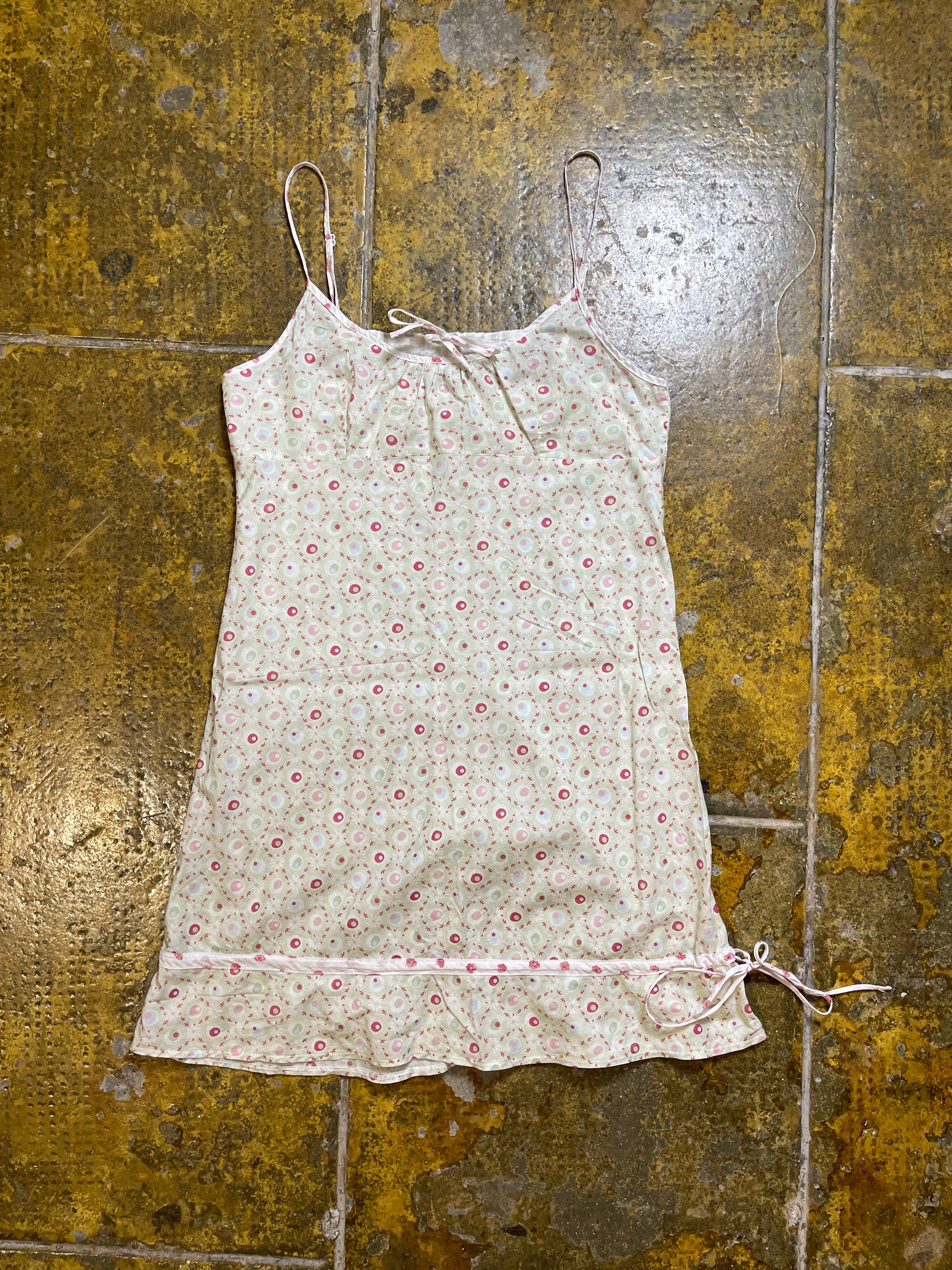 Etam Sleeveless Summer Dress Green 2000s y2k - S