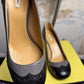 Early 2000s Miu Miu Two-Tone Patent Leather Brogue Gray Black Y2k Archive - 38
