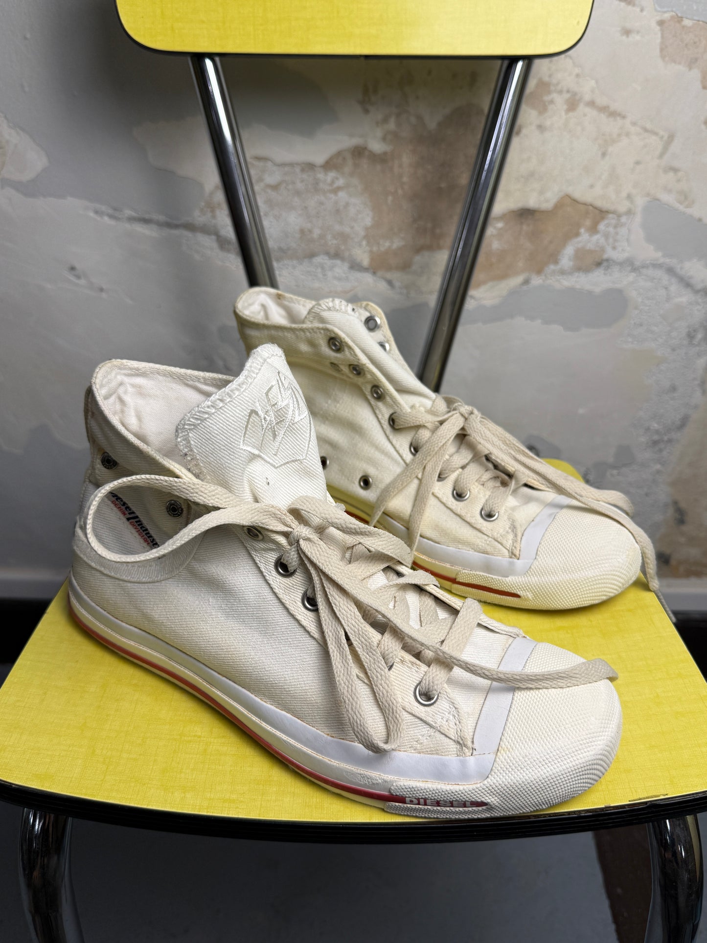 Y2k Diese Exposure | High-Top Canvas Sneakers White - 40