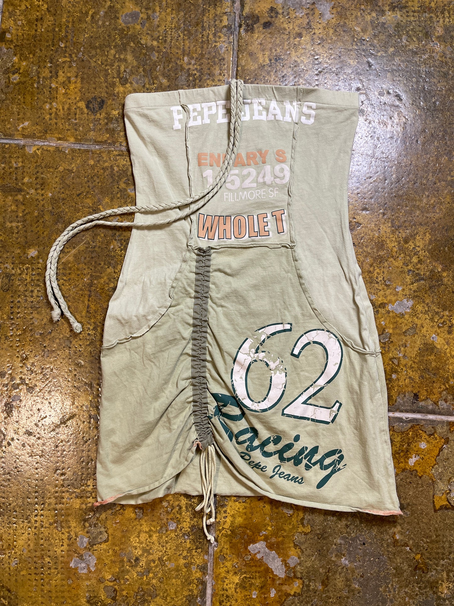 Pepe Jeans Sleeveless Dress Khaki 2000s y2k - M