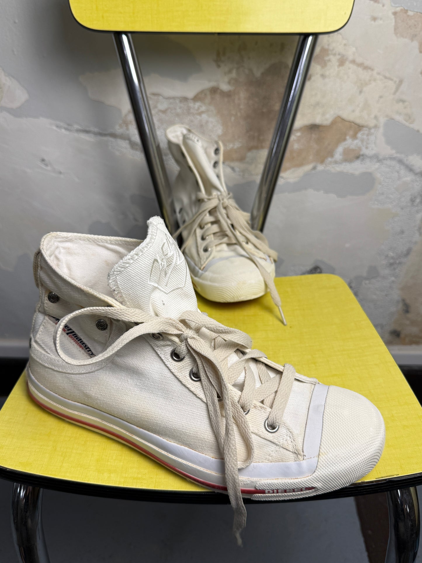 Y2k Diese Exposure | High-Top Canvas Sneakers White - 40