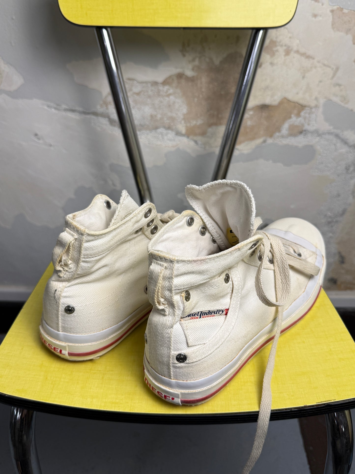 Y2k Diese Exposure | High-Top Canvas Sneakers White - 40