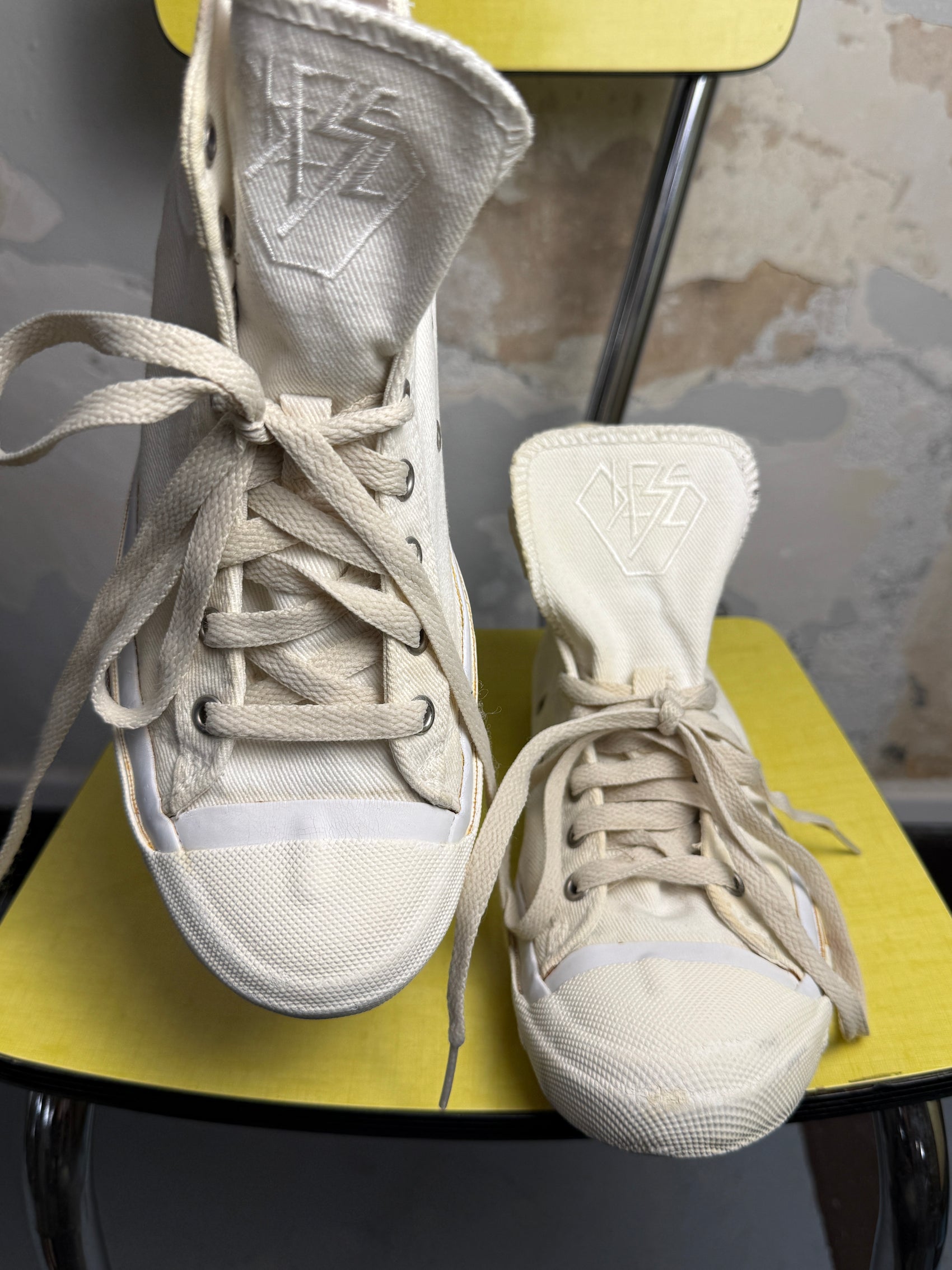 Y2k Diese Exposure | High-Top Canvas Sneakers White - 40