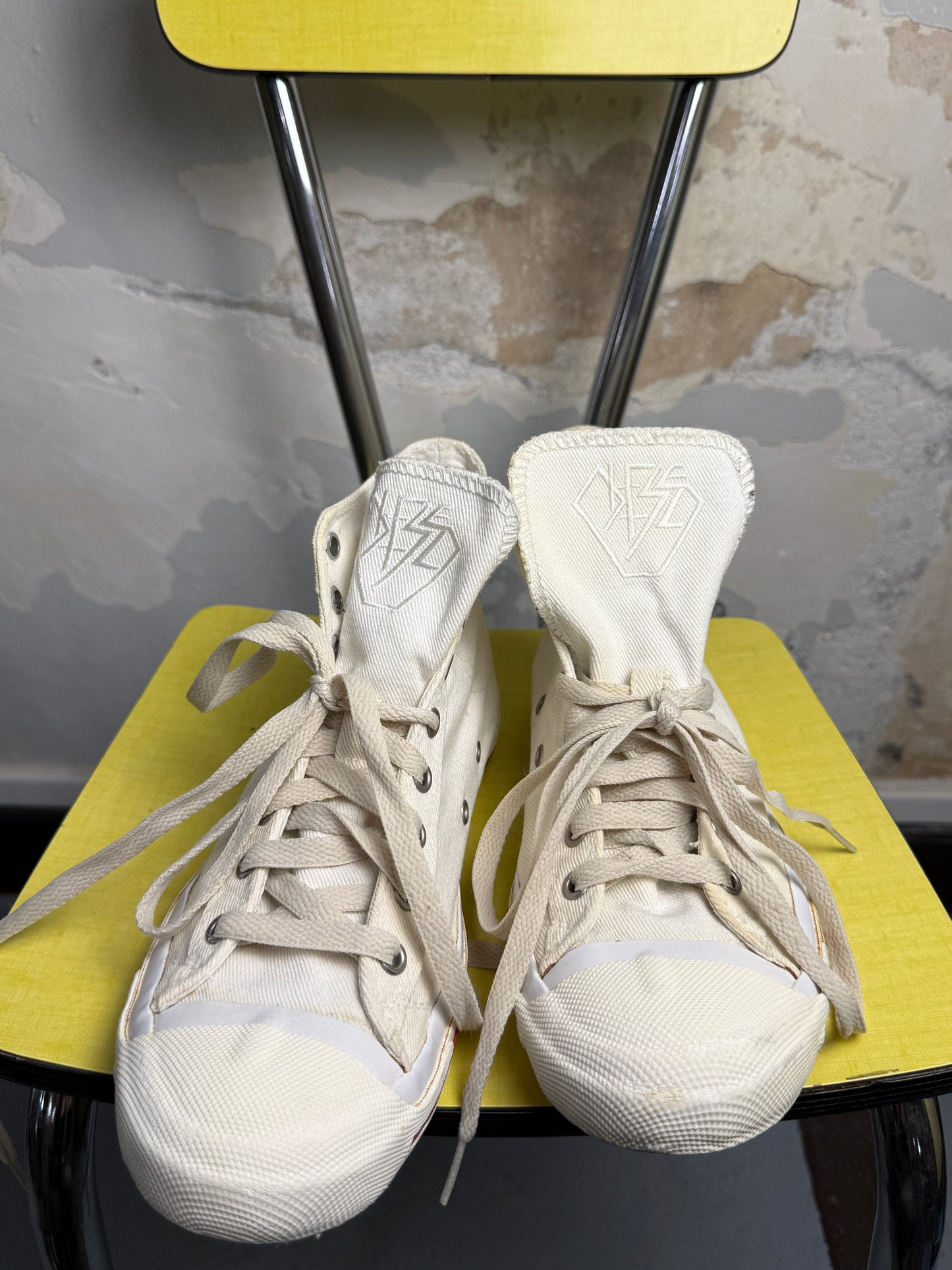 Y2k Diese Exposure | High-Top Canvas Sneakers White - 40