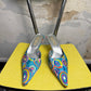 Vintage 2000s Dani Kitten Heels Geometric Rainbow Motif - 39