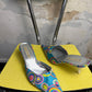 Vintage 2000s Dani Kitten Heels Geometric Rainbow Motif - 39