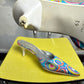 Vintage 2000s Dani Kitten Heels Geometric Rainbow Motif - 39