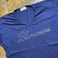 Blumarine Short Sleeve Top Navy 2000s y2k - XL