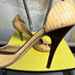 Vintage Giuseppe Zanotti Pleated Lizard-Embossed D'Orsay Pump Heels Early 2000s Beige - 37