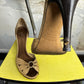 Vintage Giuseppe Zanotti Pleated Lizard-Embossed D'Orsay Pump Heels Early 2000s Beige - 37