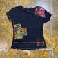 Patrice Breal Short Sleeve Top Black 2000s y2k - M