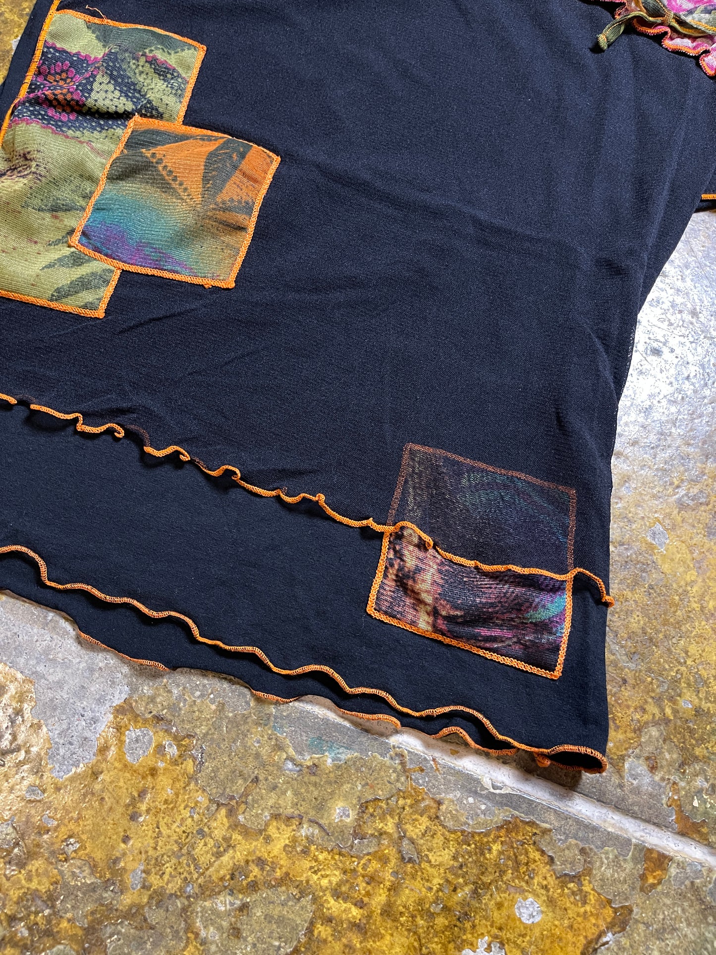 Patrice Breal Short Sleeve Top Black 2000s y2k - M