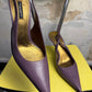 Vintage 90s - 2000s Dolce & Gabbana Pointed Toe Cutout Slingback Pump Heels Lilac - 38