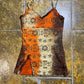 Cache Cache Sleeveless Top Brown Orange 2000s y2k - M