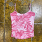 Camaieu Sleeveless Top Pink White 2000s y2k - M