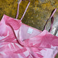 Camaieu Sleeveless Top Pink White 2000s y2k - M