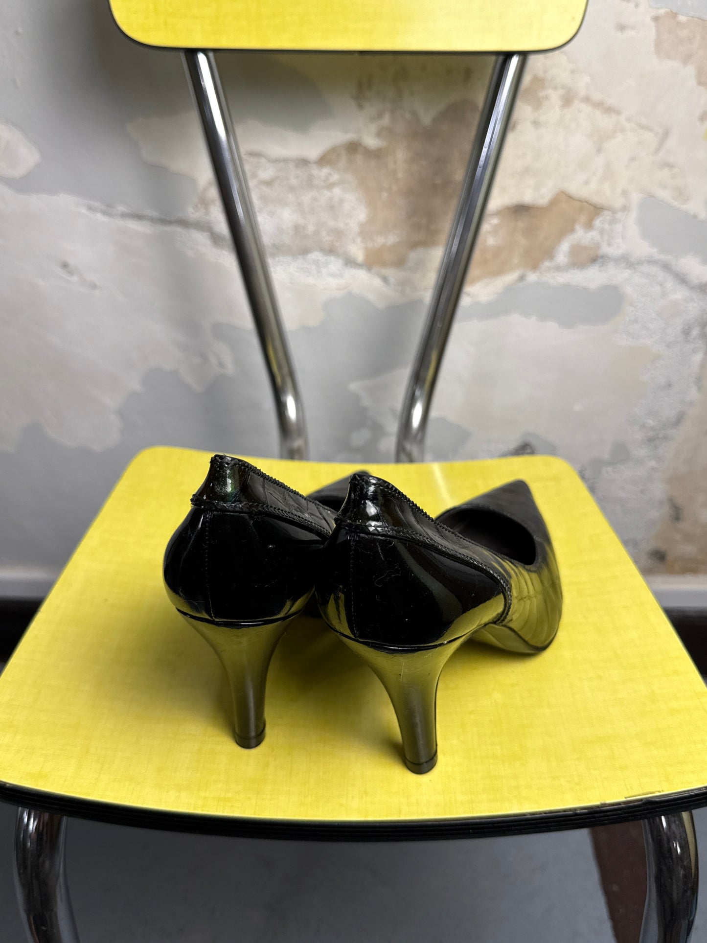 Y2k Balenciaga by Nicolas Ghesquière Pointed Toe Iridescent Camo Patent Pumps - 38