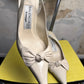 Vintage 80s / 90s Balenciaga Leather Slingback Bow Pumps Off White - 38